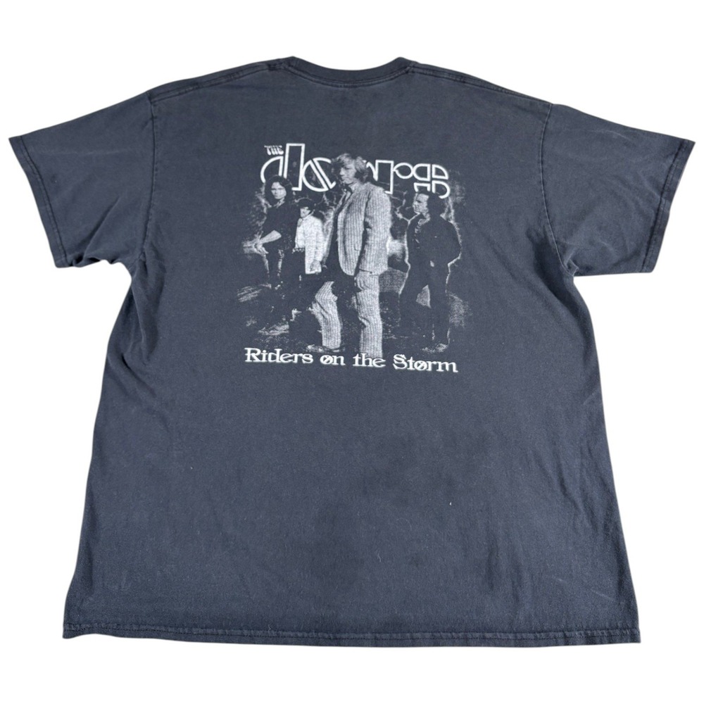 Rock & Death The Doors T-Shirt Mens XL Black Vintage Faded Riders on the Storm